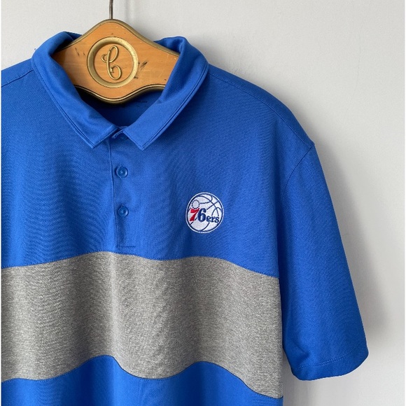 Nike golf DRIFIT Sixers men’s breathe color block polo shirts blue/gray - Picture 3 of 6